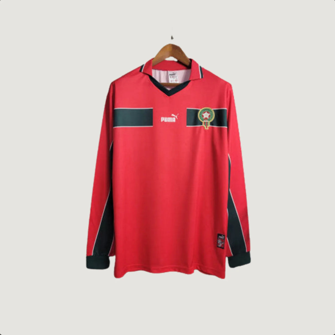 Maroc – Maillot Retro 1998 Manches Longues – Rouge