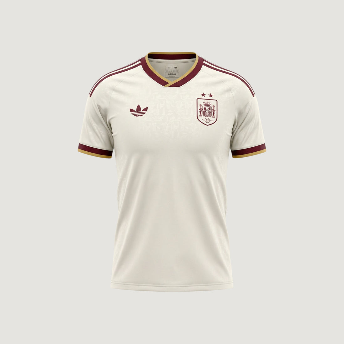 Espagne – Maillot Extérieur Coupe Du Monde 2 étoiles (CDM) 2026 – Blanc, Bordeaux