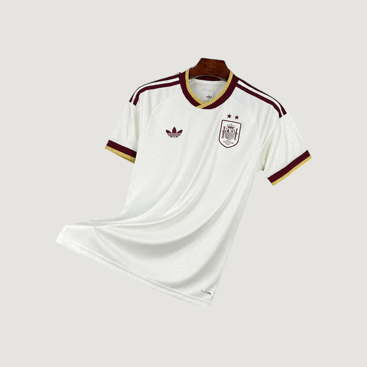Espagne – Maillot Extérieur Coupe Du Monde 2 étoiles (CDM) 2026 – Blanc, Bordeaux