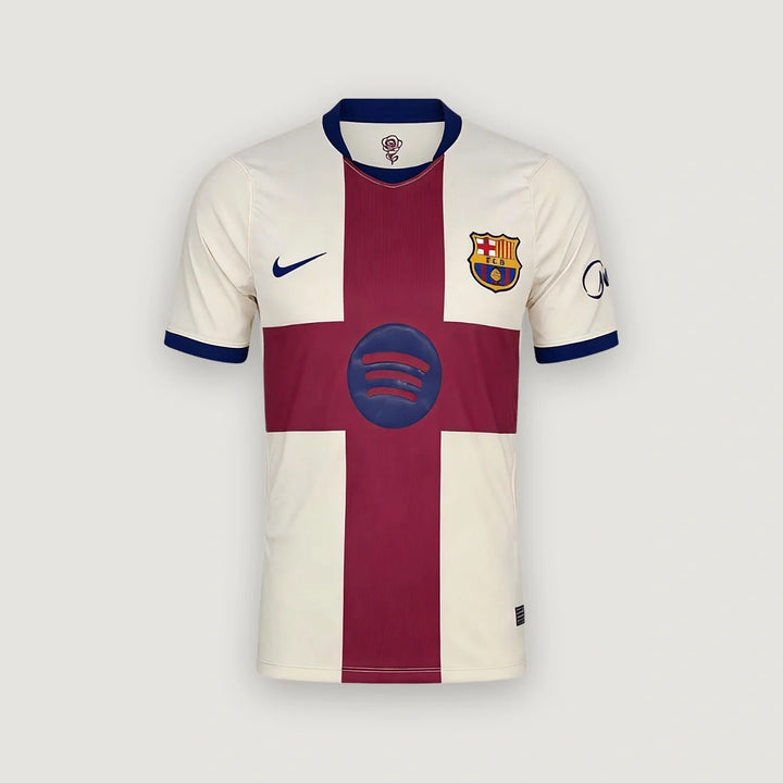 FC Barcelone – Maillot Fourth 2026/27 – Crème, Bordeaux & Bleu Marine