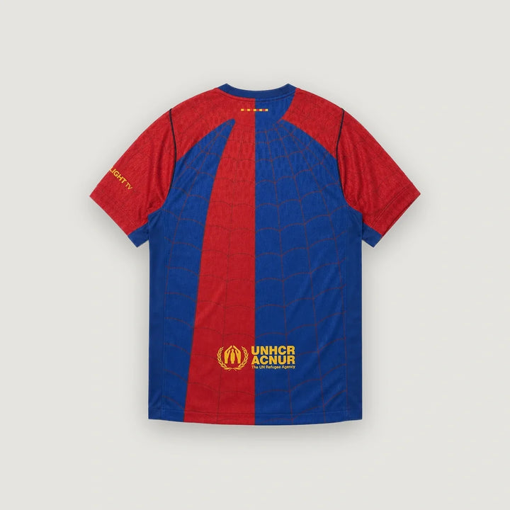 FC Barcelone – Maillot Édition Spéciale Spider-Man – Bleu, Grenat & Jaune