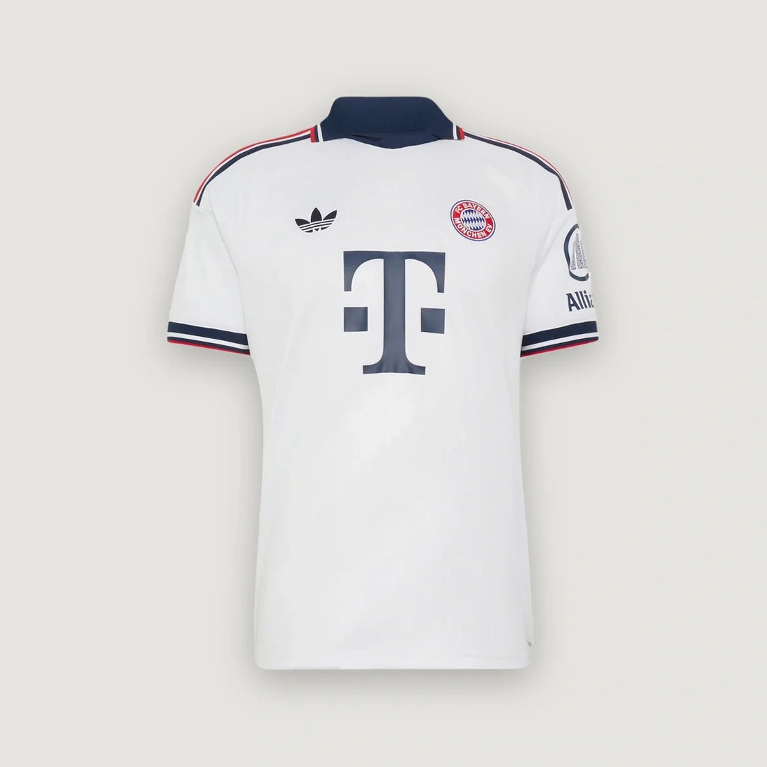 Bayern Munich – Maillot Extérieur 2026/27 – Blanc, Bleu marine