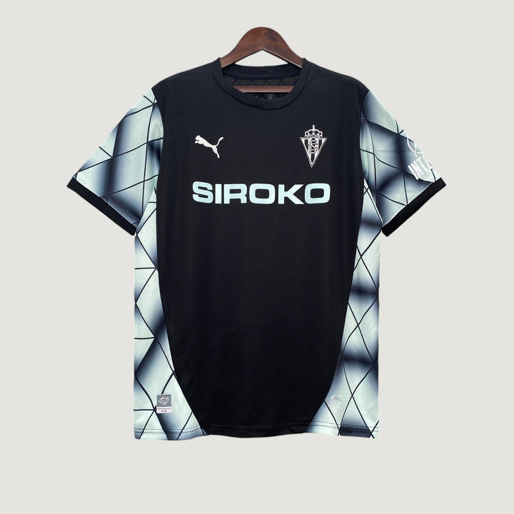 Sporting Gijón - Maillot Extérieur 24/25 - Noir, Blanc