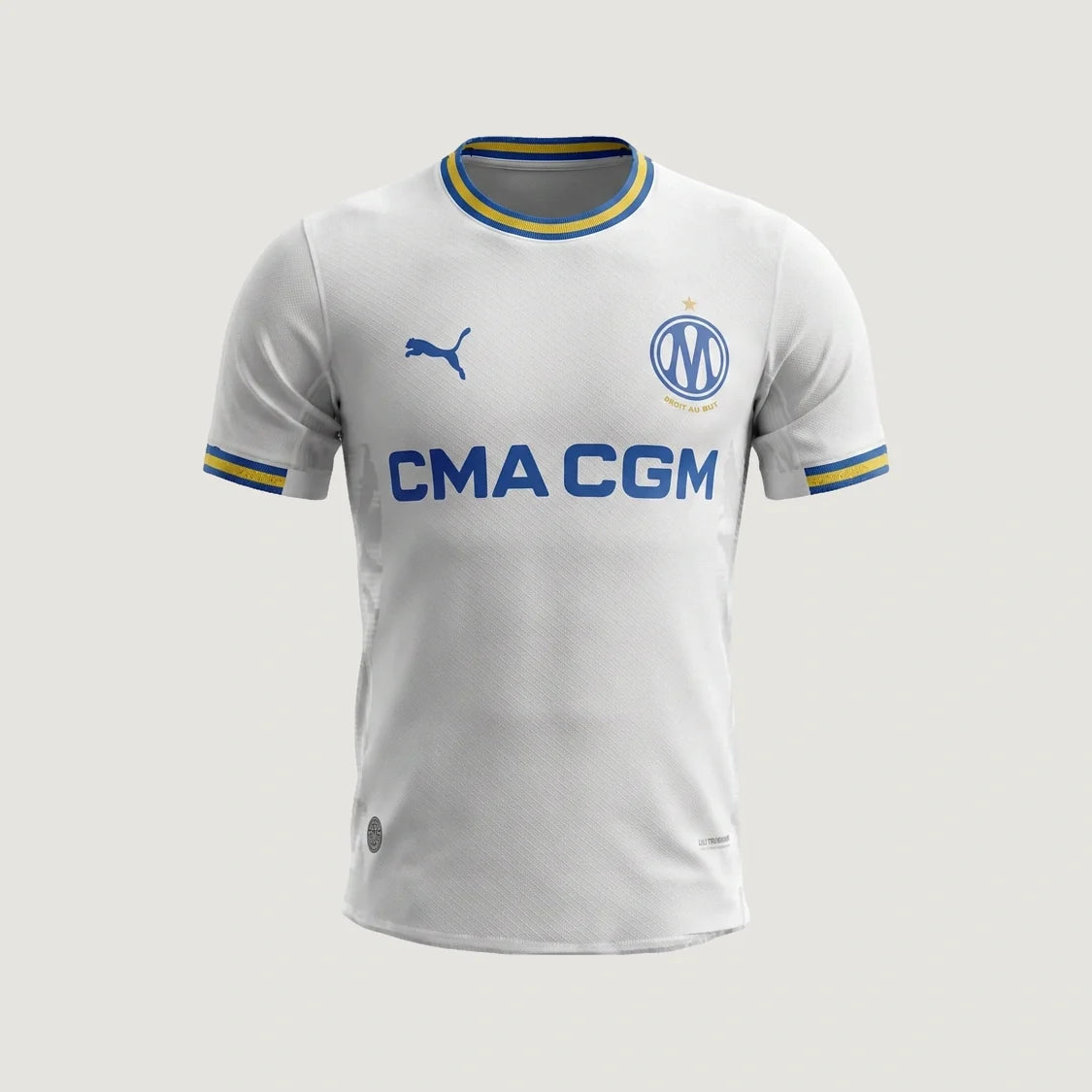 Olympique de Marseille – Maillot Domicile 2026-27 – Blanc, Bleu, Jaune