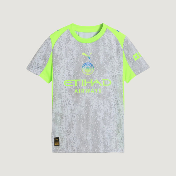 MANCHESTER CITY – Maillot Extérieur 25/26 – Gris & Jaune Fluo
