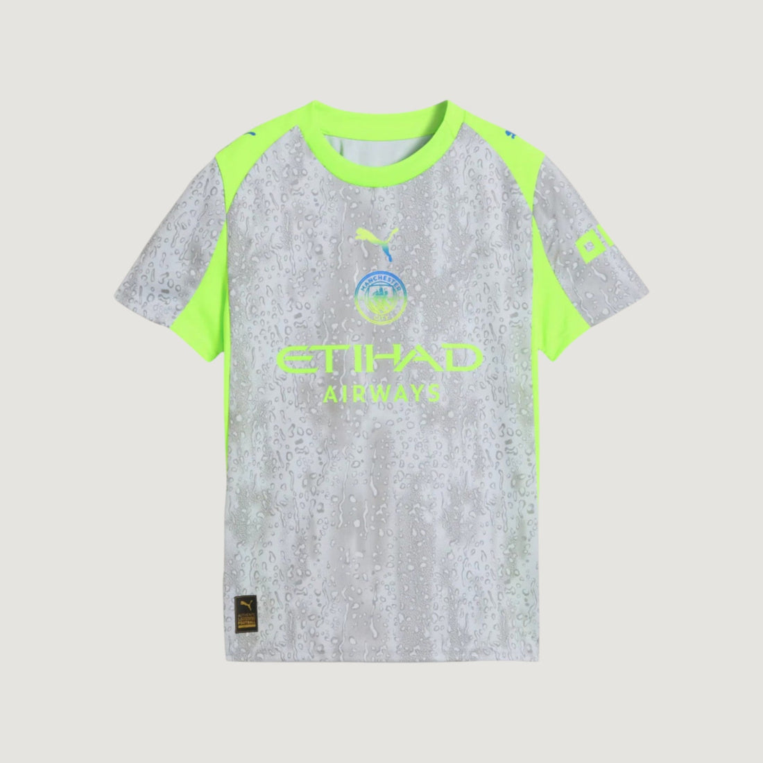 MANCHESTER CITY – Maillot Extérieur 25/26 – Gris & Jaune Fluo