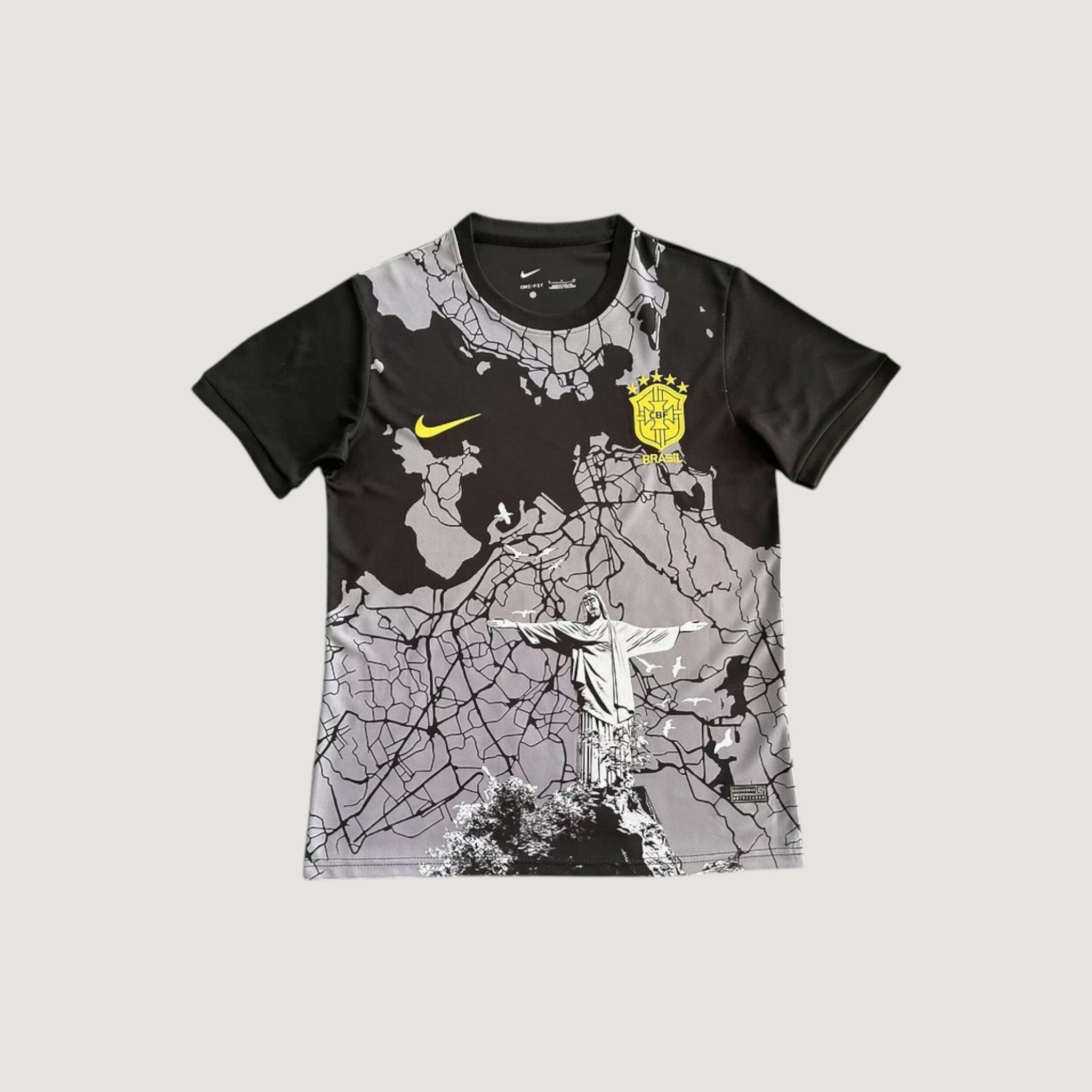 Brésil – Maillot Pre-Match 25/26 – Noir & Gris