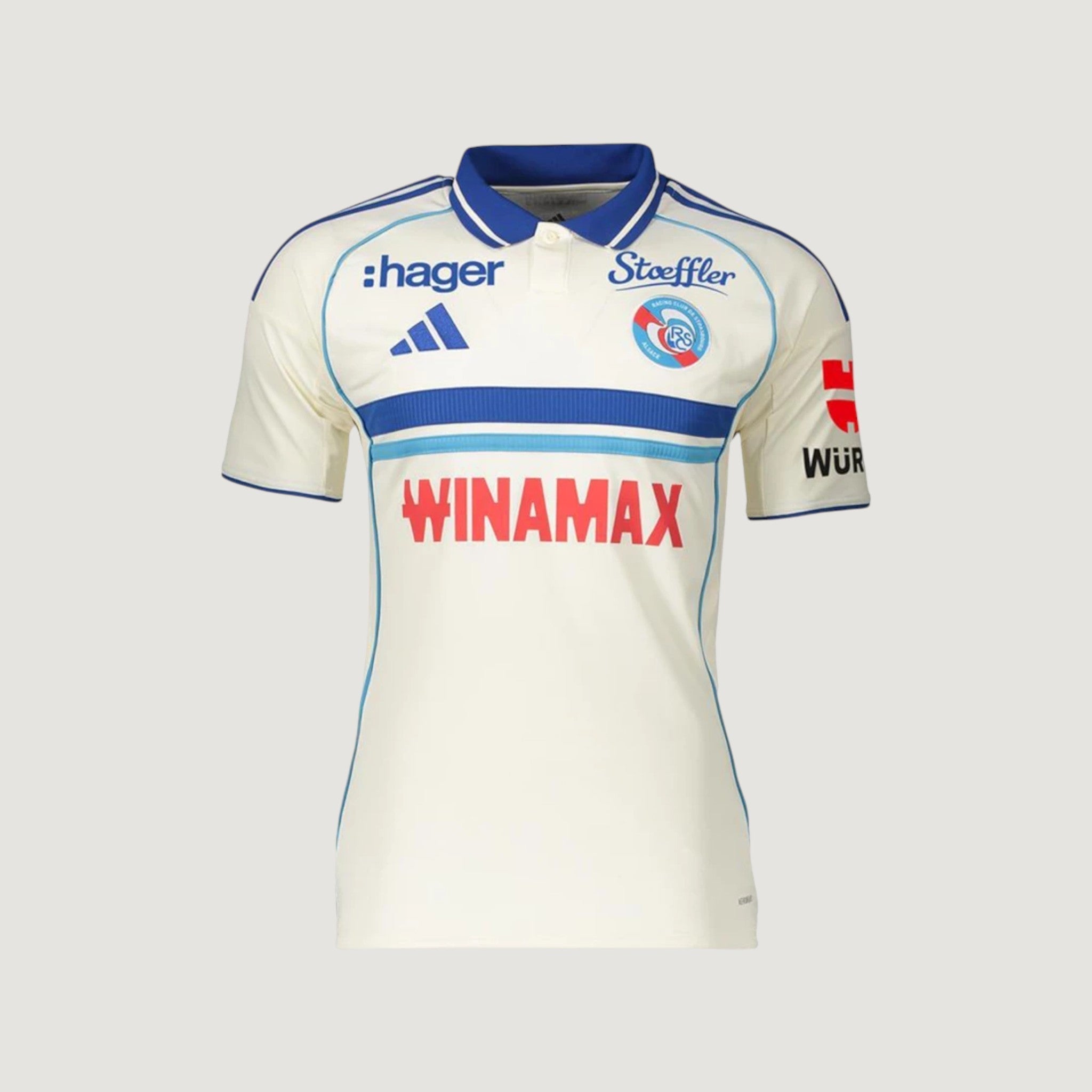 RC Strasbourg – Maillot Extérieur 25/26 – Blanc & Bleu