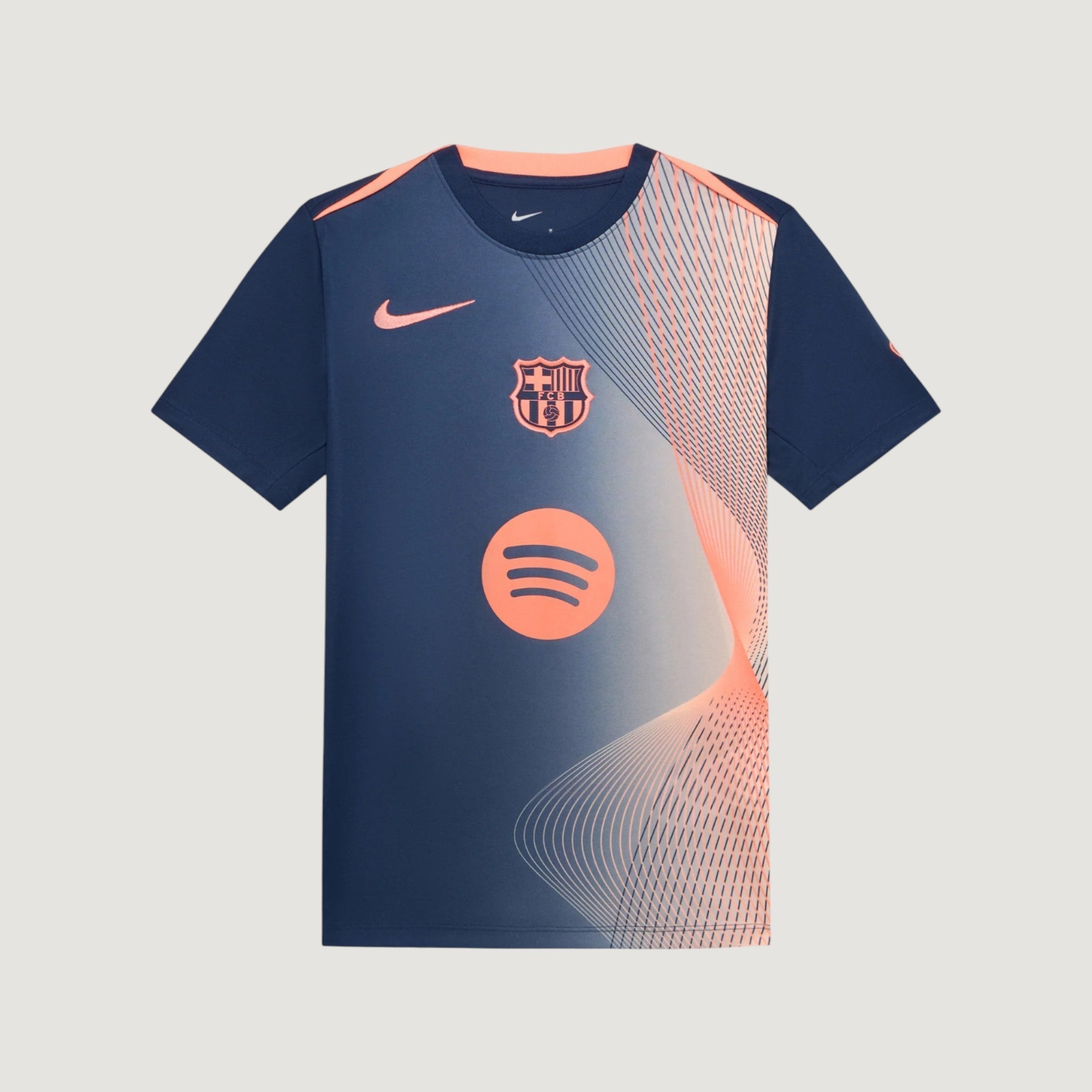 FC Barcelone – Maillot Pré-Match 25/26 – Bleu Marine & Orange