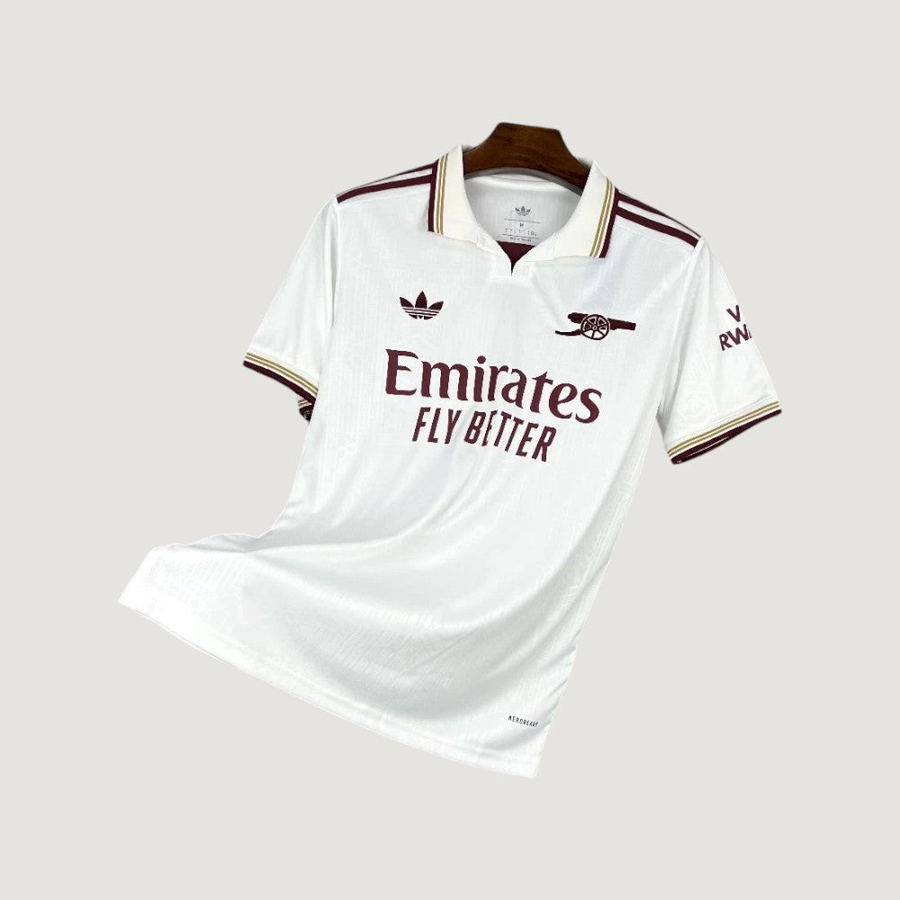 Arsenal – Maillot Extérieur 25/26 – Blanc & Bordeaux