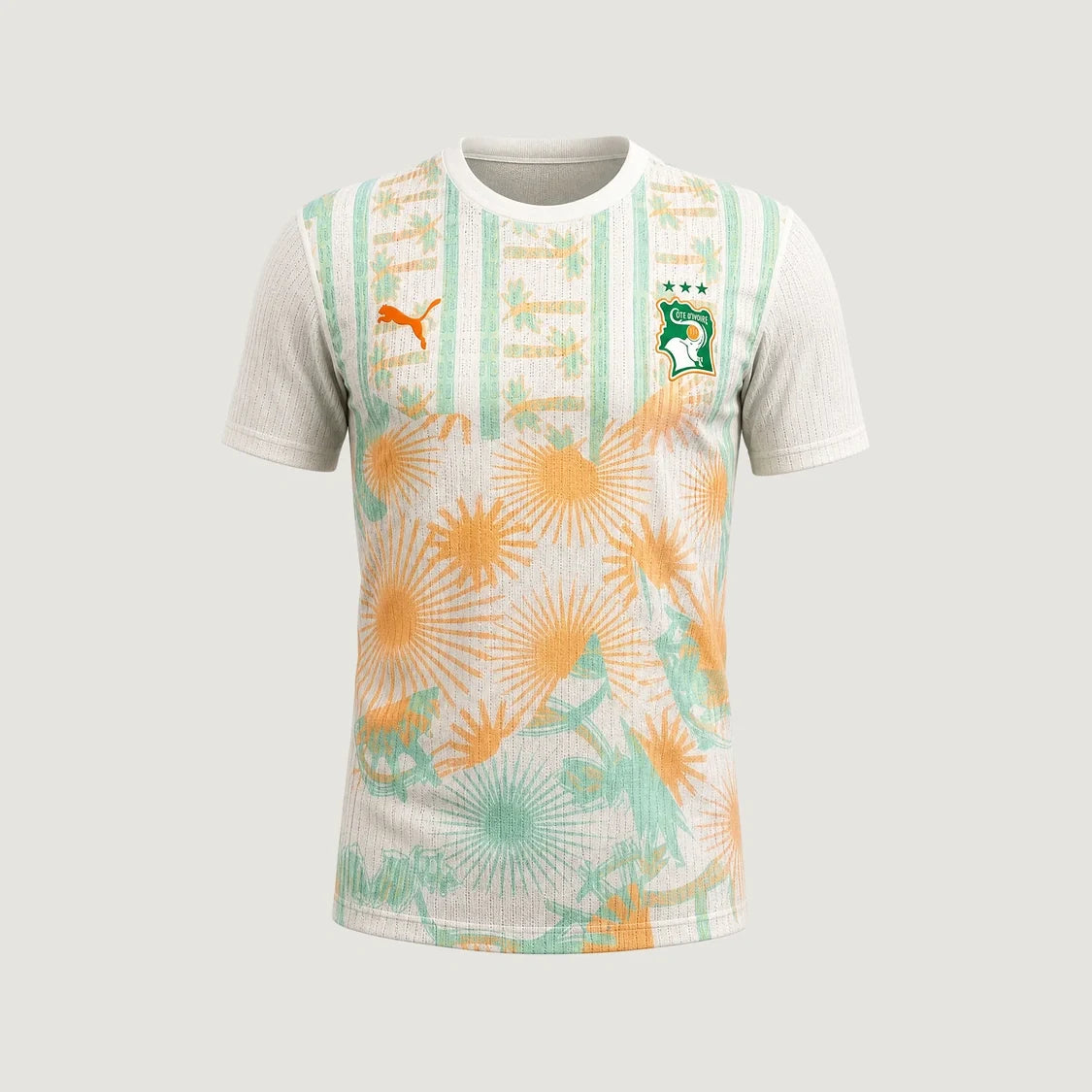 Côte d’Ivoire – Maillot Extérieur Coupe du Monde 2026 – Blanc, Orange, Vert