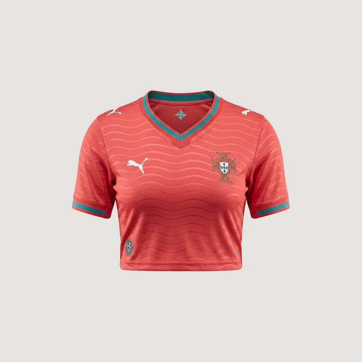 Portugal – Crop Top Domicile Coupe du Monde 2026 – Rouge, Sarcelle