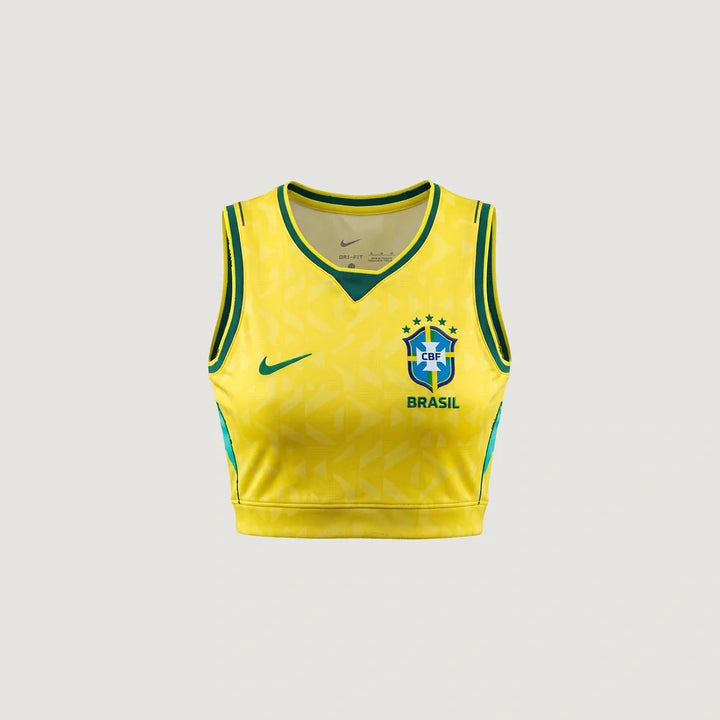 Brésil – Crop Top Domicile 2026 – Jaune, Vert