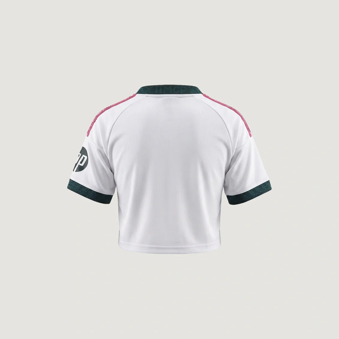 Real Madrid – Crop Top Domicile 2026/27 – Blanc, Vert sapin, Rose