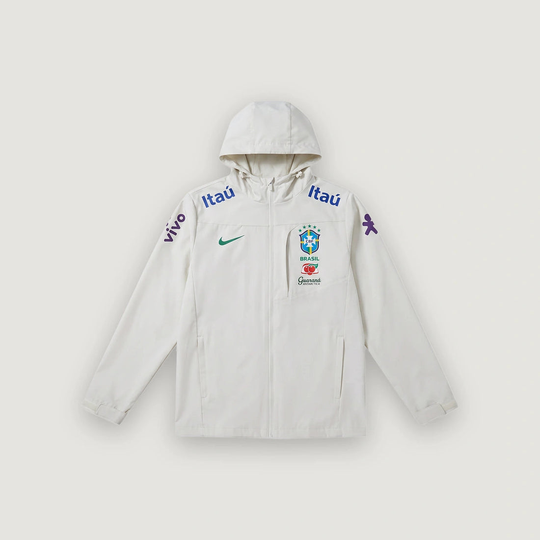 Brésil – Veste Coupe-Vent à Capuche – Blanc Cassé