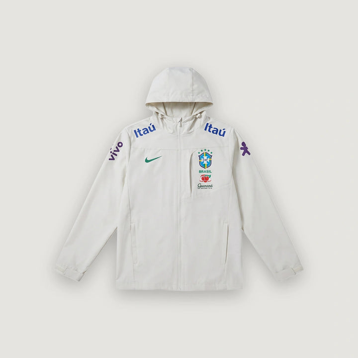 Brésil – Veste Coupe-Vent à Capuche – Blanc Cassé