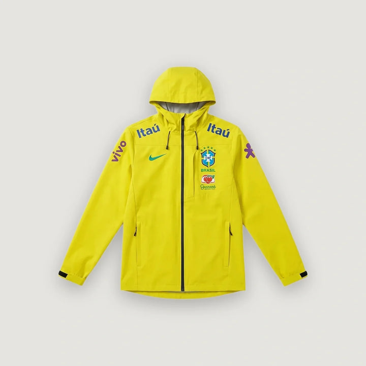 Brésil – Veste Coupe-Vent à Capuche – Jaune