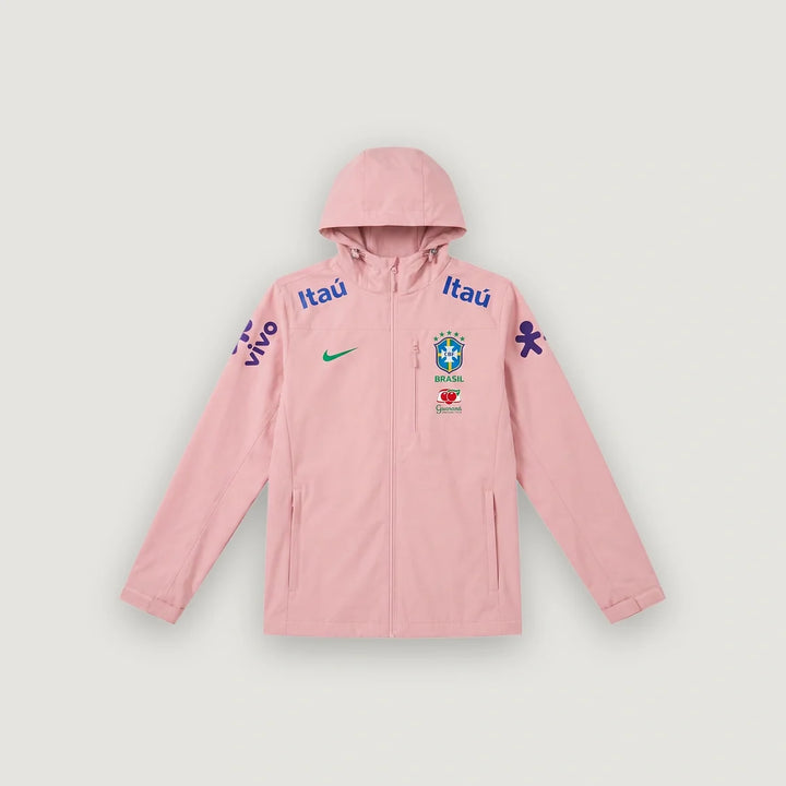 Brésil – Veste Coupe-Vent à Capuche – Rose