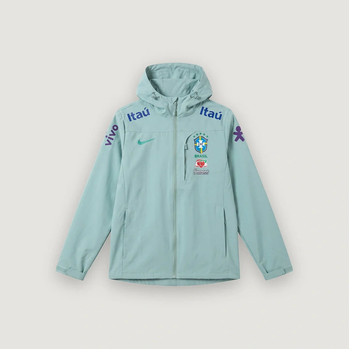 Brésil – Veste Coupe-Vent à Capuche – Vert d'Eau
