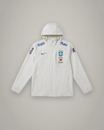 Brésil – Veste Coupe-Vent à Capuche – Blanc Cassé