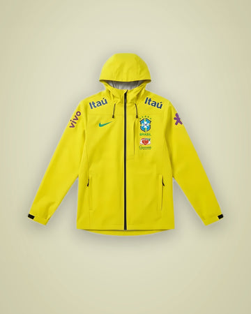 Brésil – Veste Coupe-Vent à Capuche – Jaune